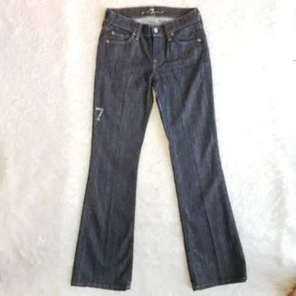 7 For All Mankind ~ Dark Wash Embroidered Jeans ~ Size 24 - Picture 2 of 6